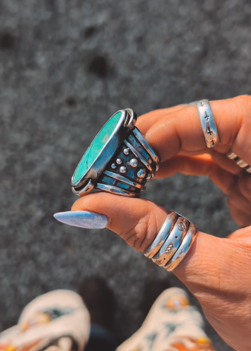 Summer Sea Ring (UK size Q)