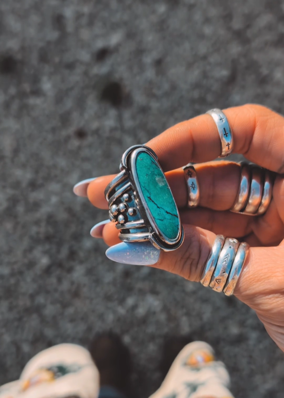 Summer Sea Ring (UK size Q)