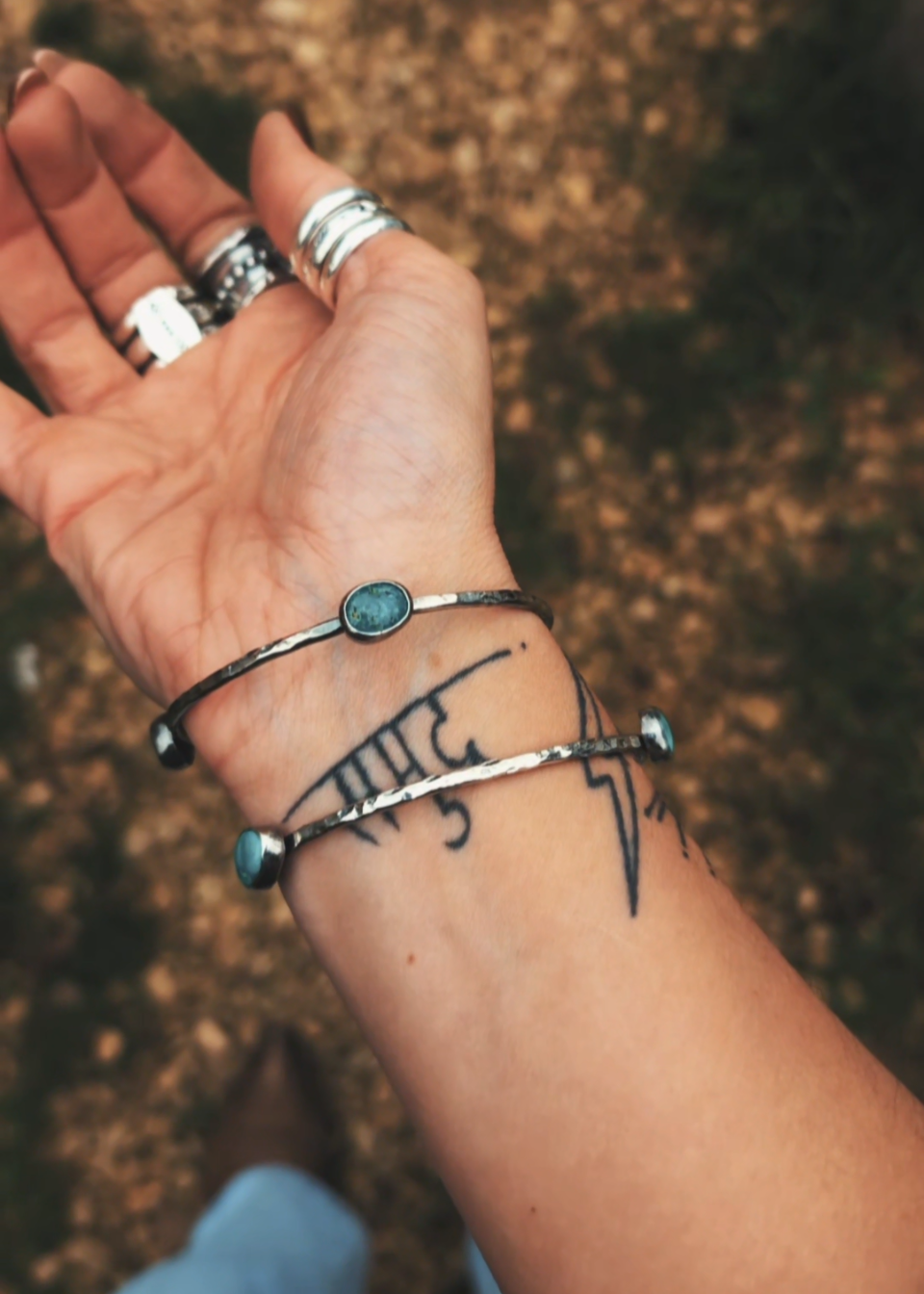 Skinny Orbital Bangles (all Turquoise)