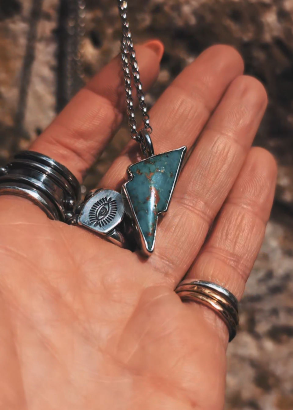 Kingman Turquoise Bolt Pendant