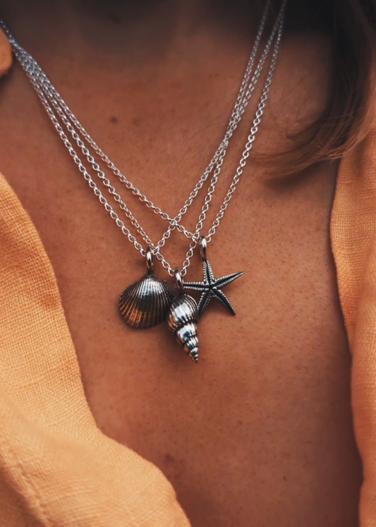 Beach Bum Clam Shell (Charm only or Necklace)