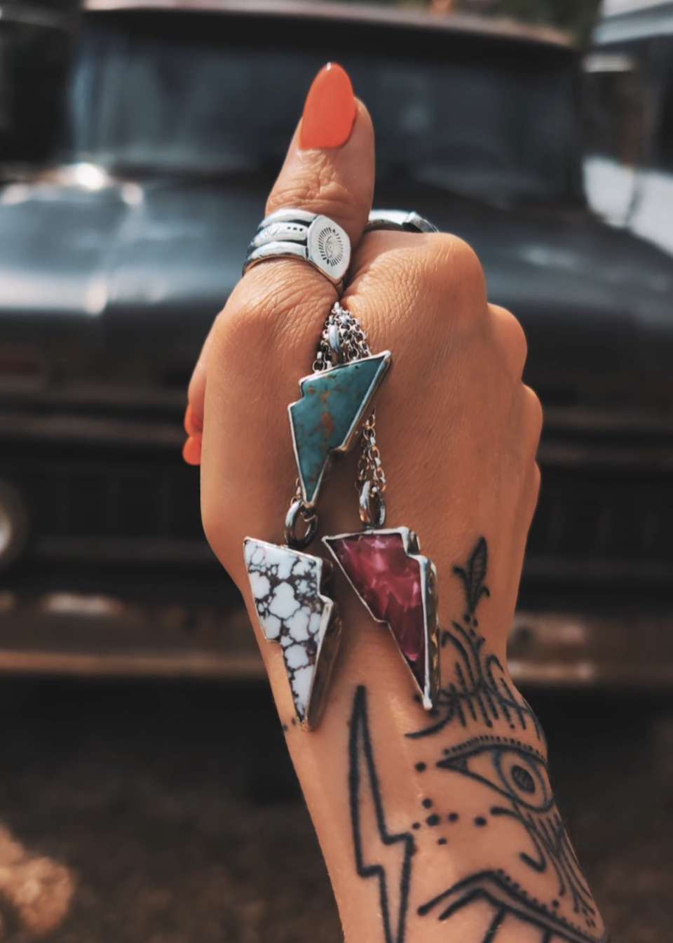 Kingman Turquoise Bolt Pendant