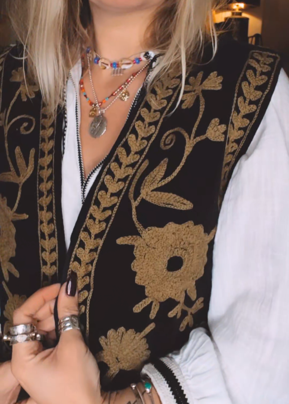 Stevie Gilet (Black & Tan)