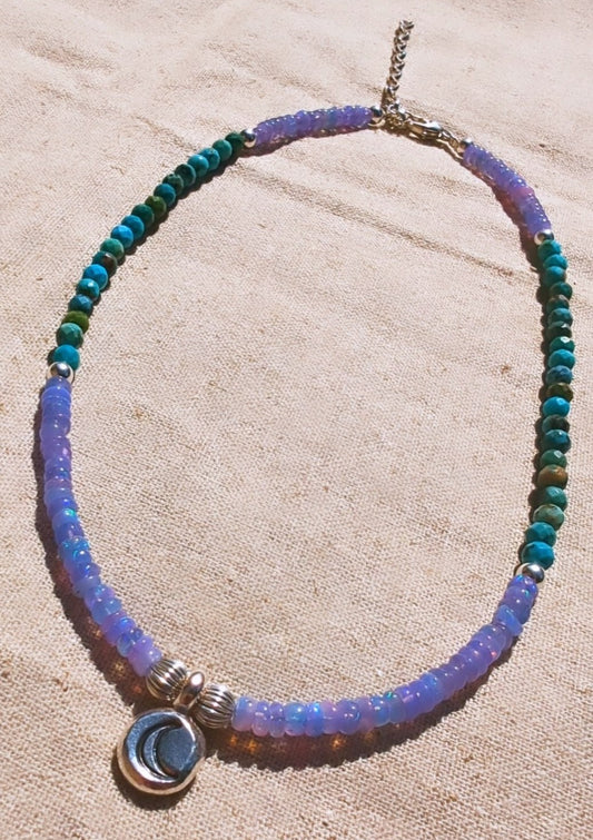 Moon Healer (Lavender Ethiopian Opal & Turquoise)