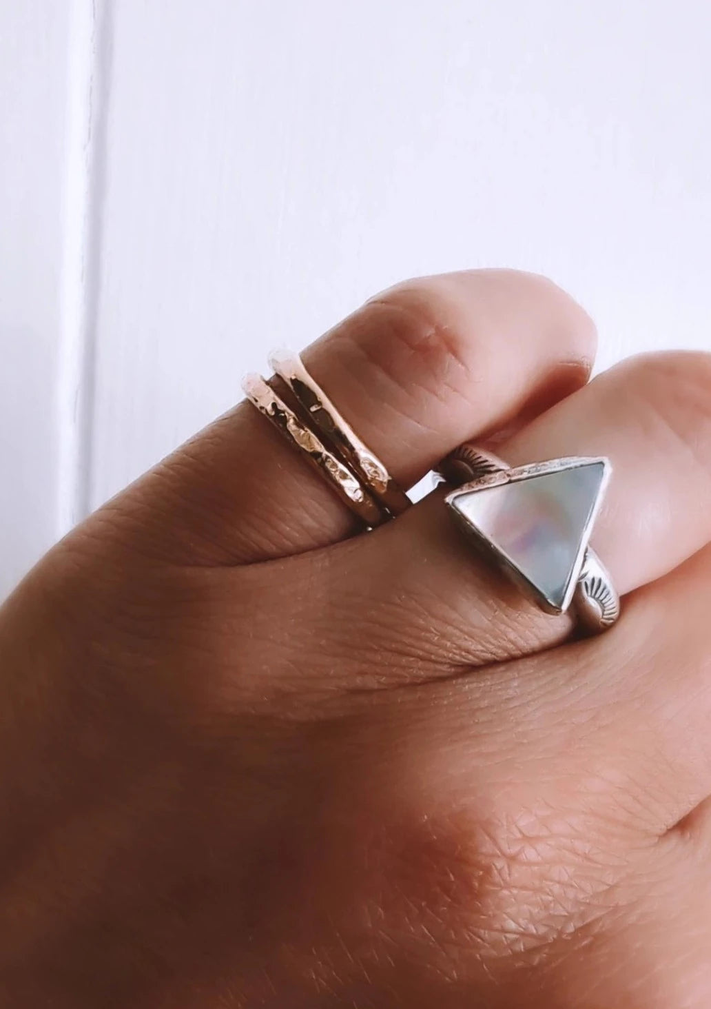 Gold Filled Hammered Stacking Ring MTO