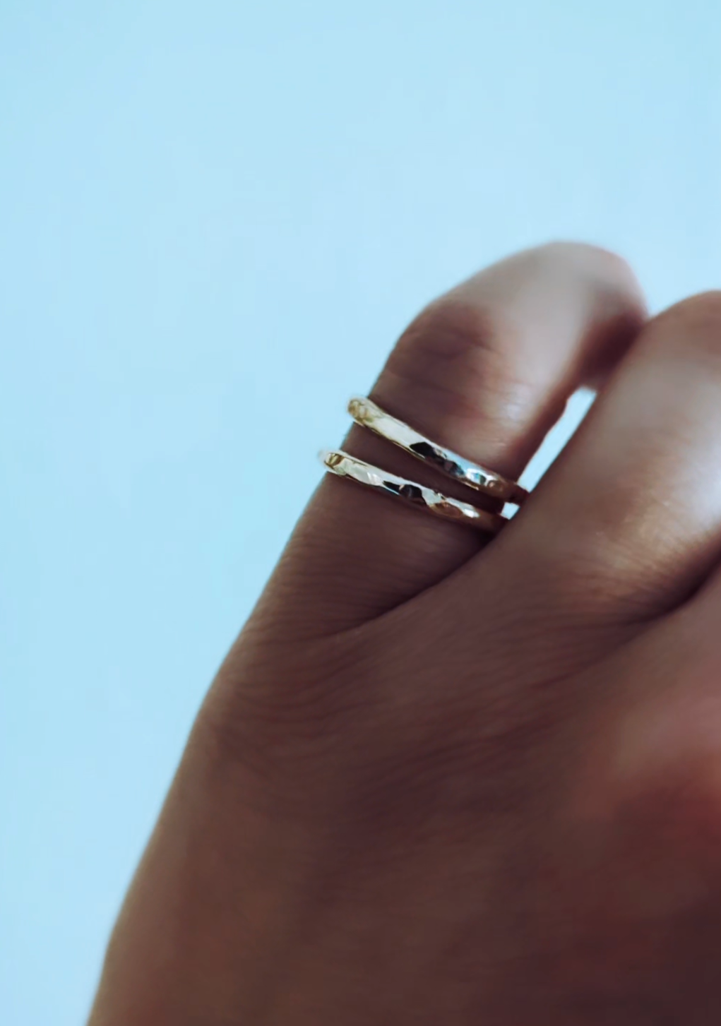 Gold Filled Hammered Stacking Ring MTO