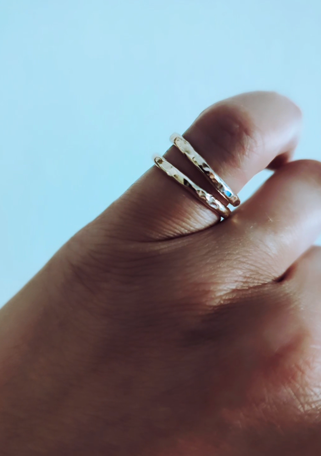 Gold Filled Hammered Stacking Ring MTO
