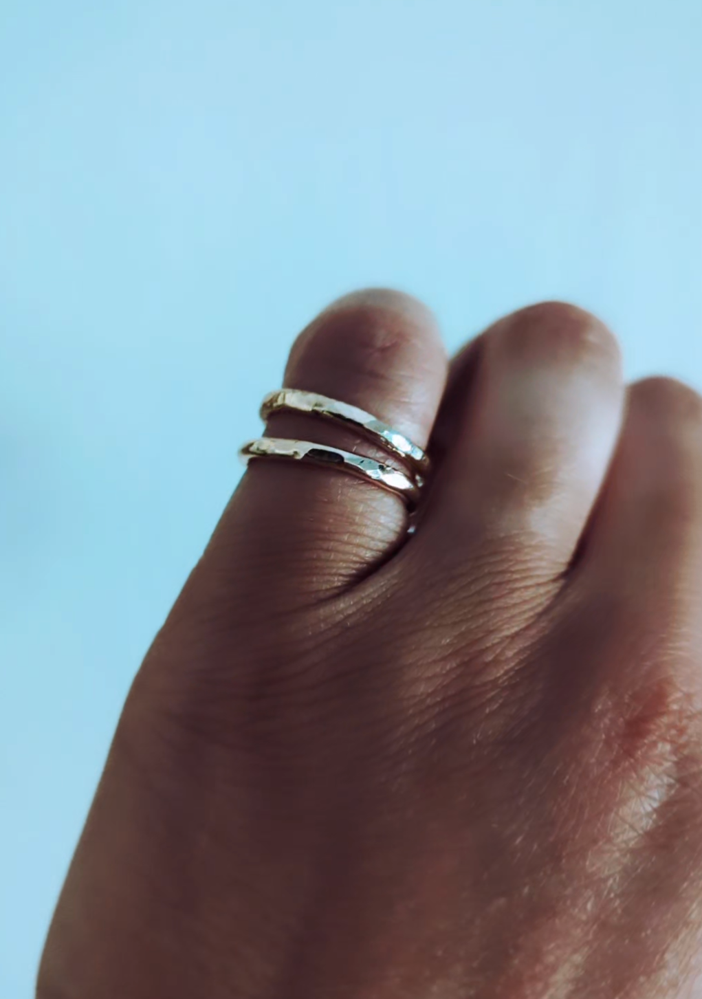 Gold Filled Hammered Stacking Ring MTO