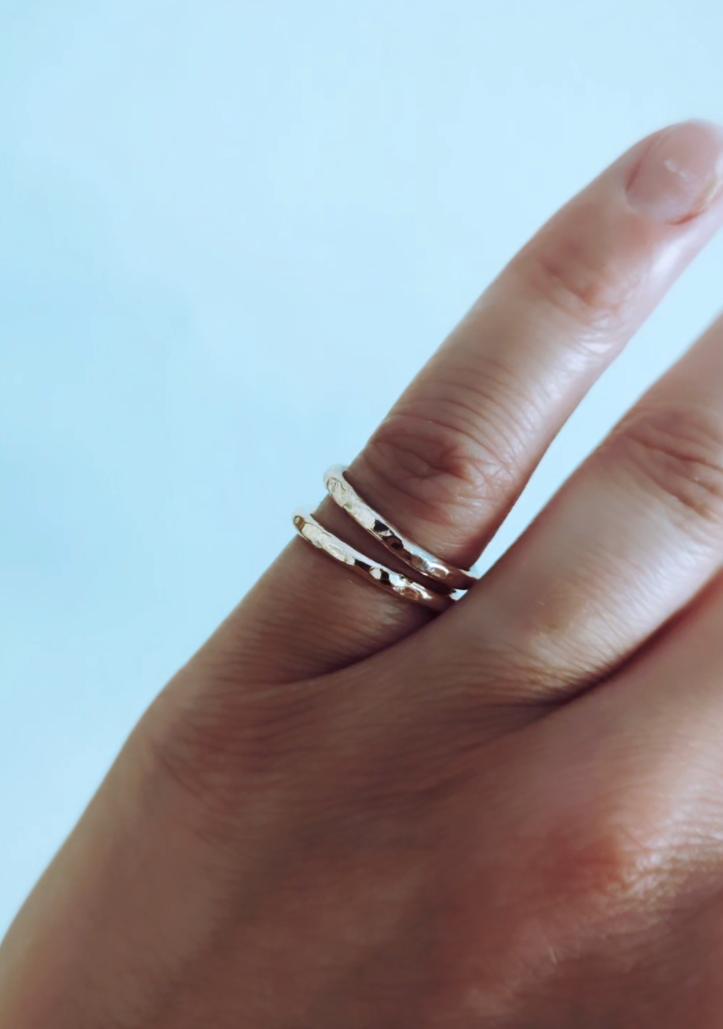 Gold Filled Hammered Stacking Ring MTO