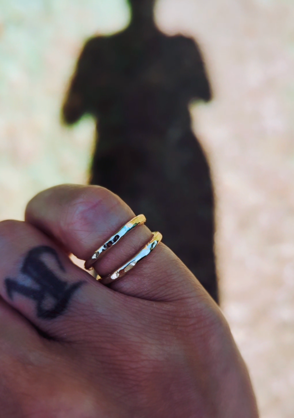 Gold Filled Hammered Stacking Ring MTO