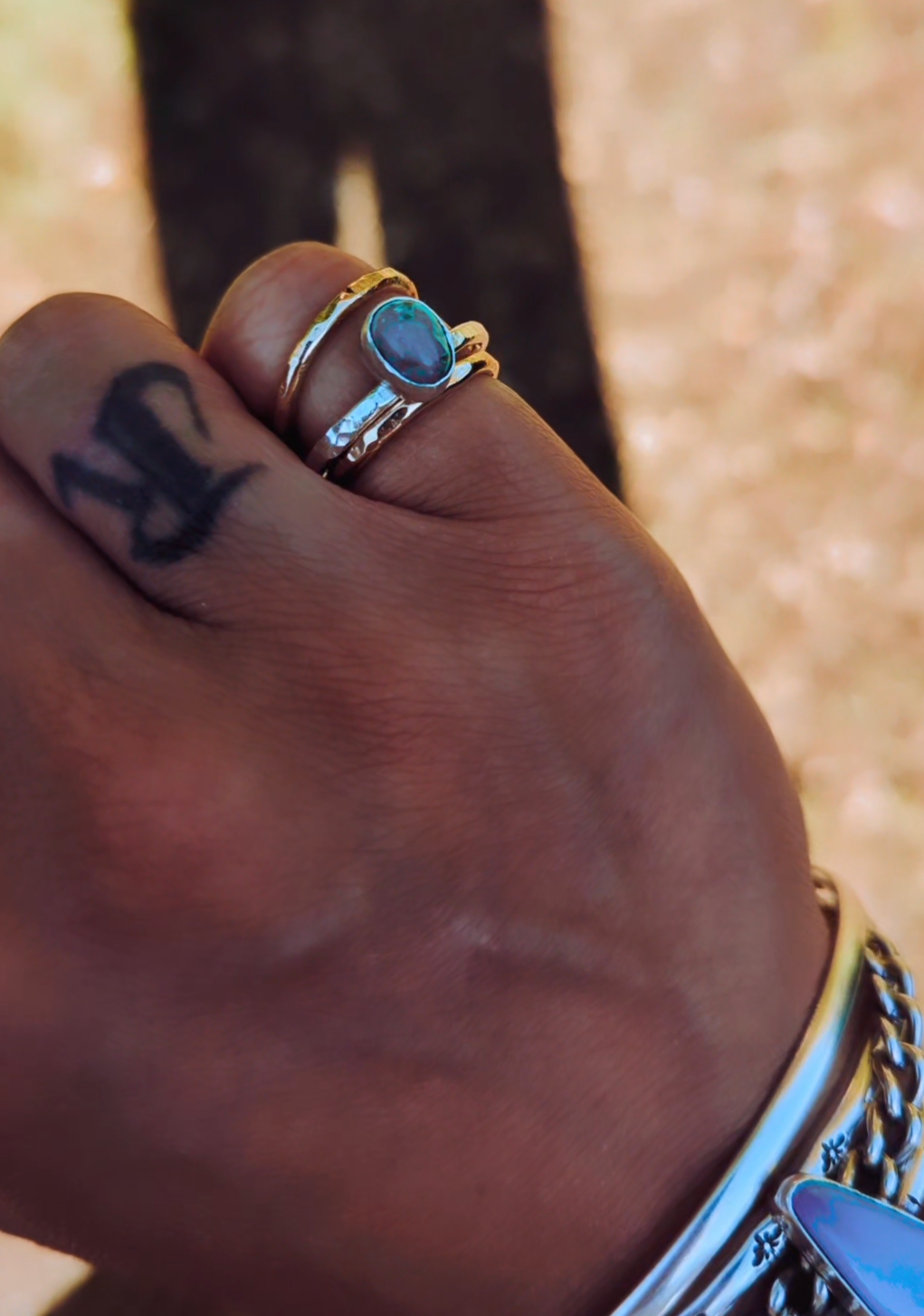 Gold Filled Hammered Stacking Ring MTO