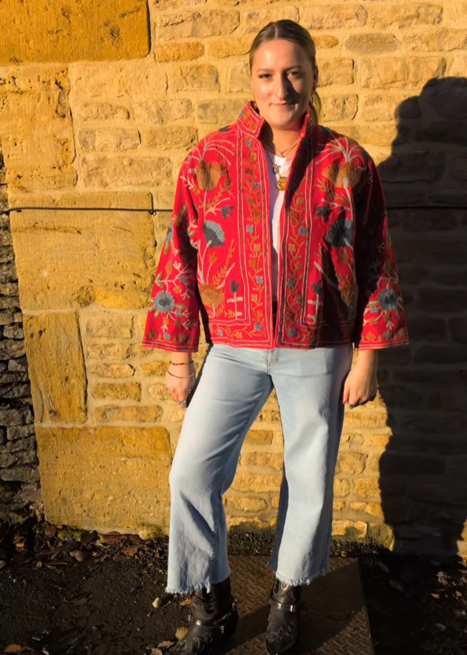 Gloria Velvet Jacket - Red