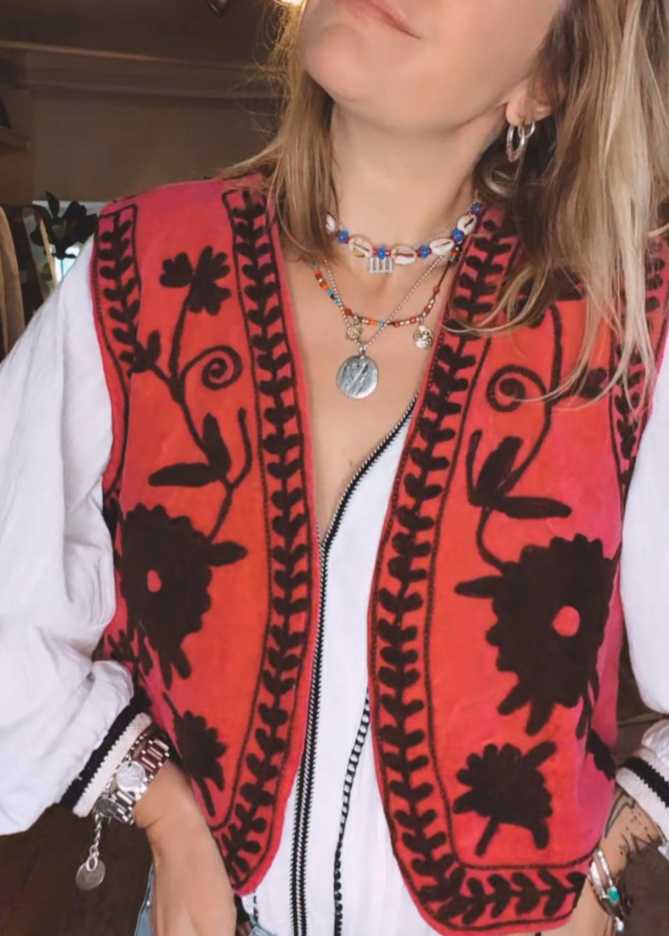 Stevie Gilet (Rose & Burgundy)