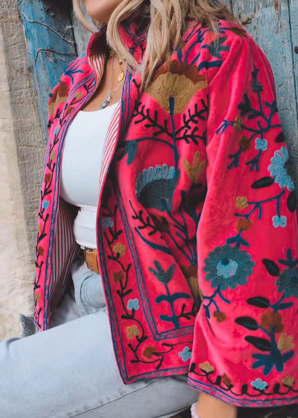 Gloria Jacket - Pink Velvet