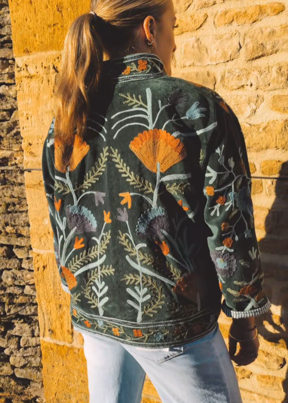 Gloria Velvet Jacket - Emerald Green