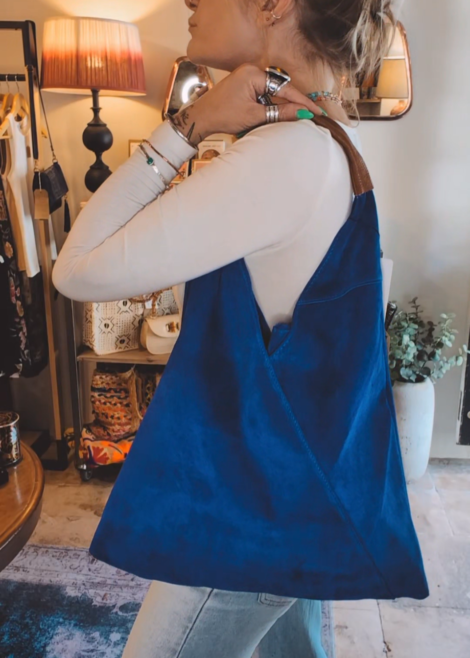 Cobalt Blue Slouch Bag