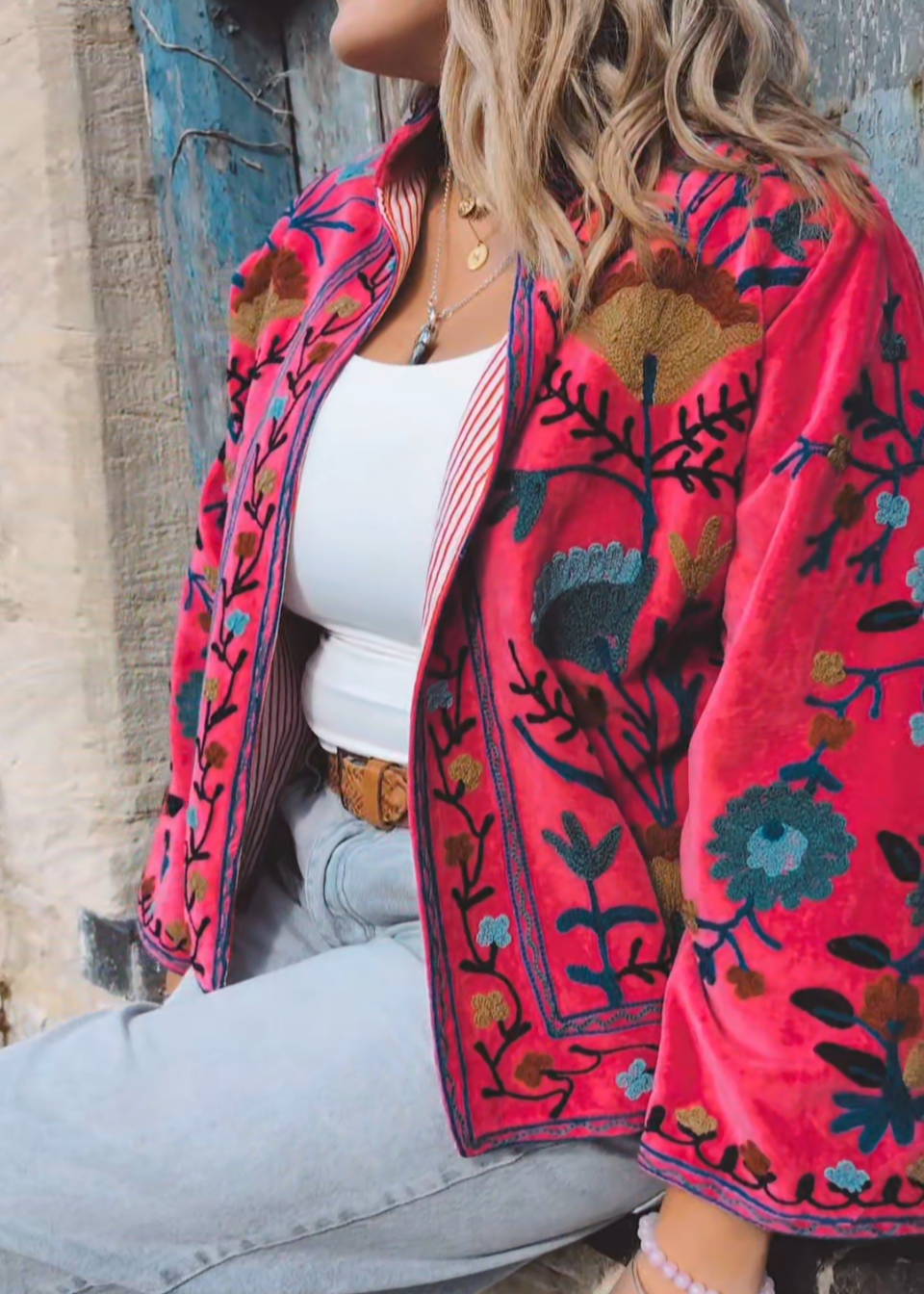 Gloria Jacket - Pink Velvet