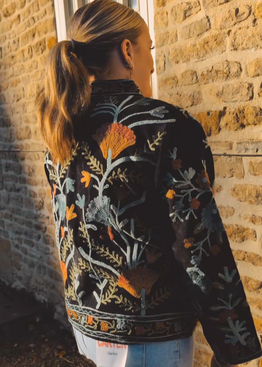 Gloria Velvet Jacket - Black