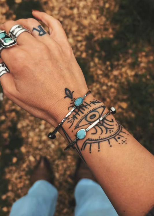 Skinny Orbital Bangles (all Turquoise)
