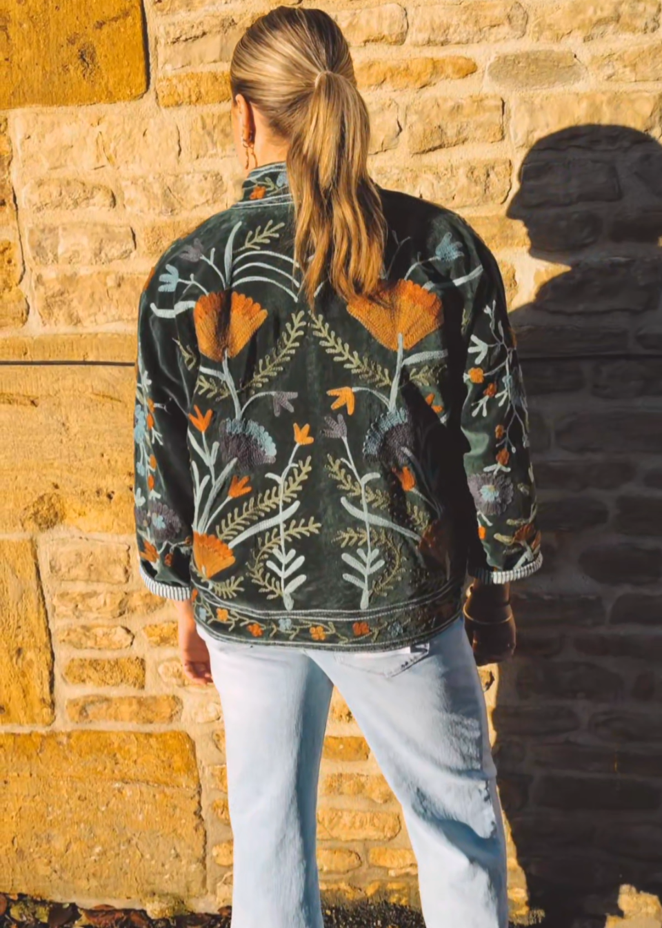 Gloria Velvet Jacket - Emerald Green