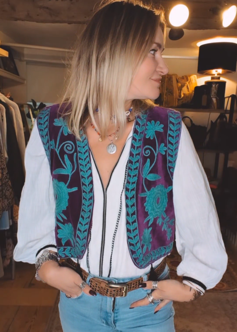 Stevie Gilet (Purple & Turquoise)