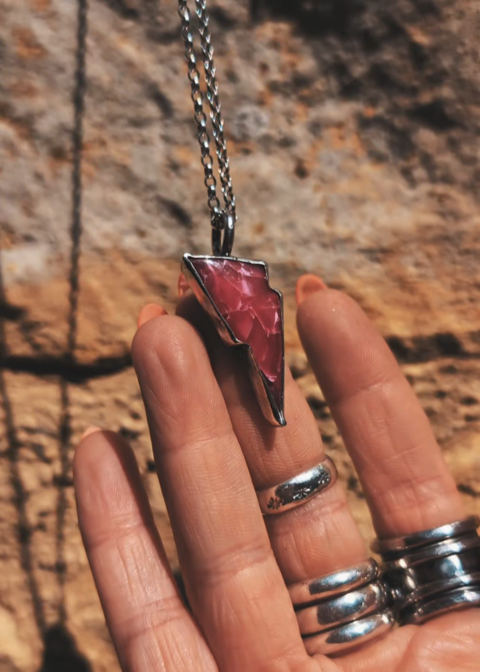 Pink Aura Bolt Pendant