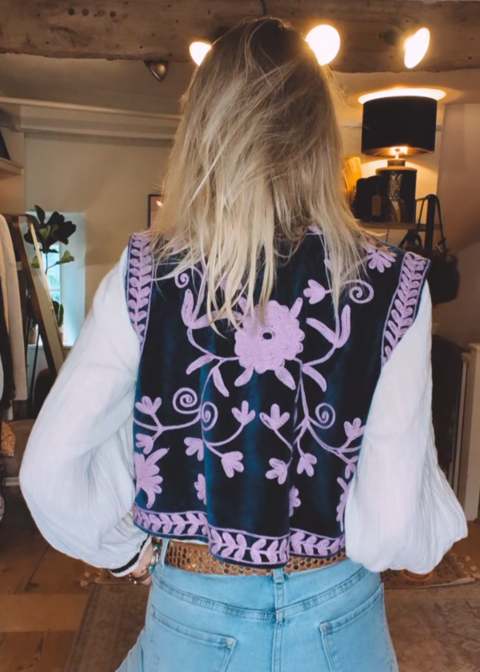 Stevie Gilet (Navy & Lilac)