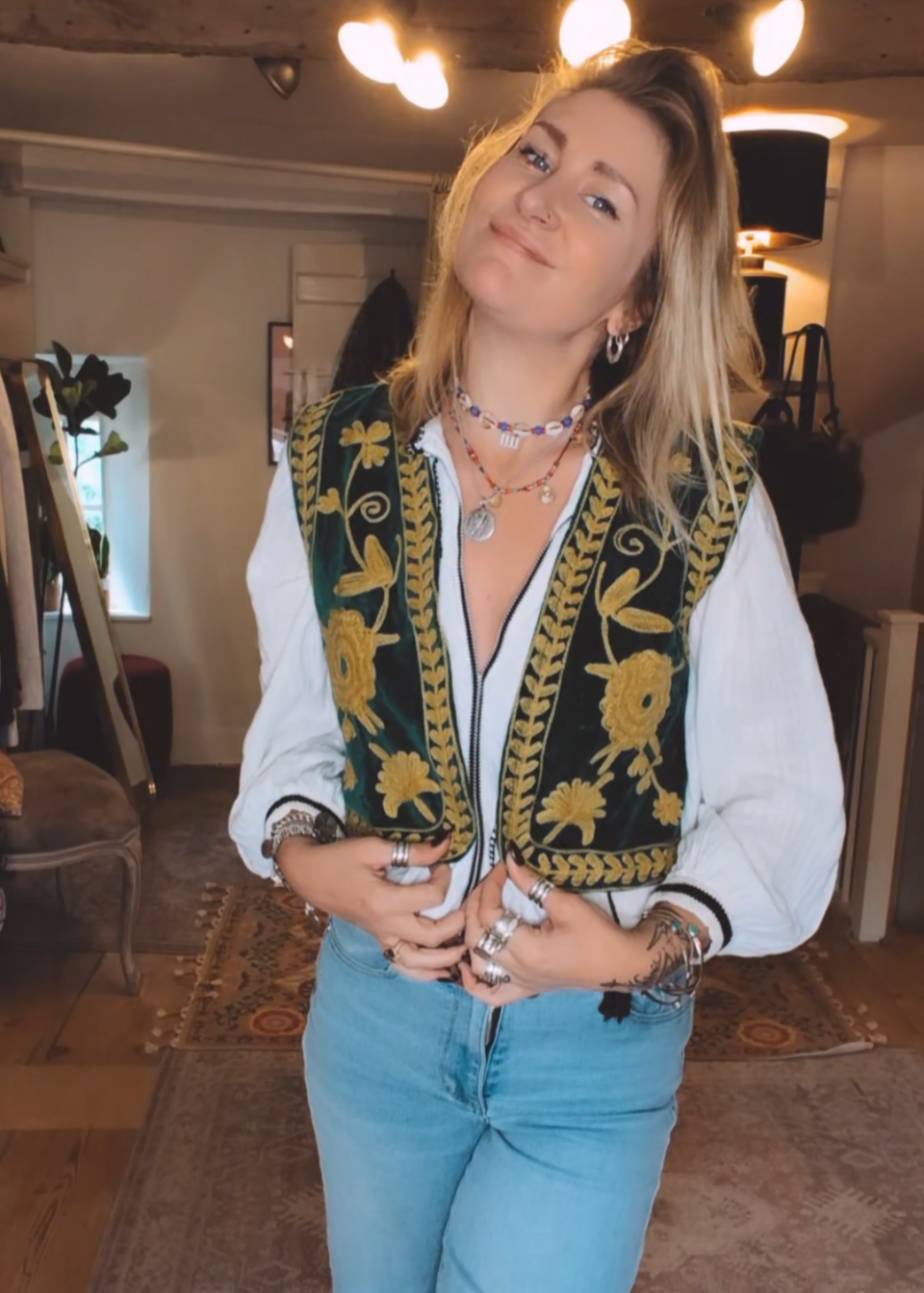 Stevie Gilet (Emerald & Mustard)