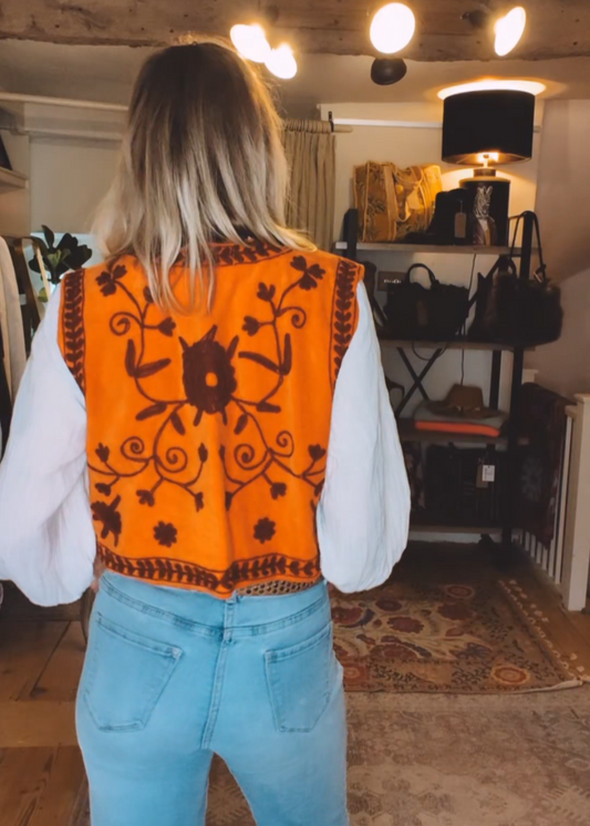 Stevie Gilet (Tangerine & Burgundy)
