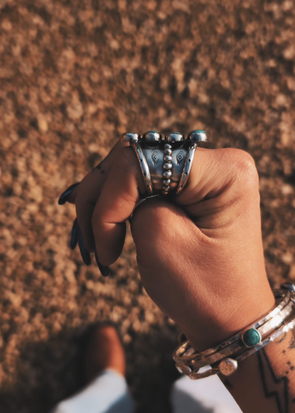 Turquoise Totem Ring (UK size P)