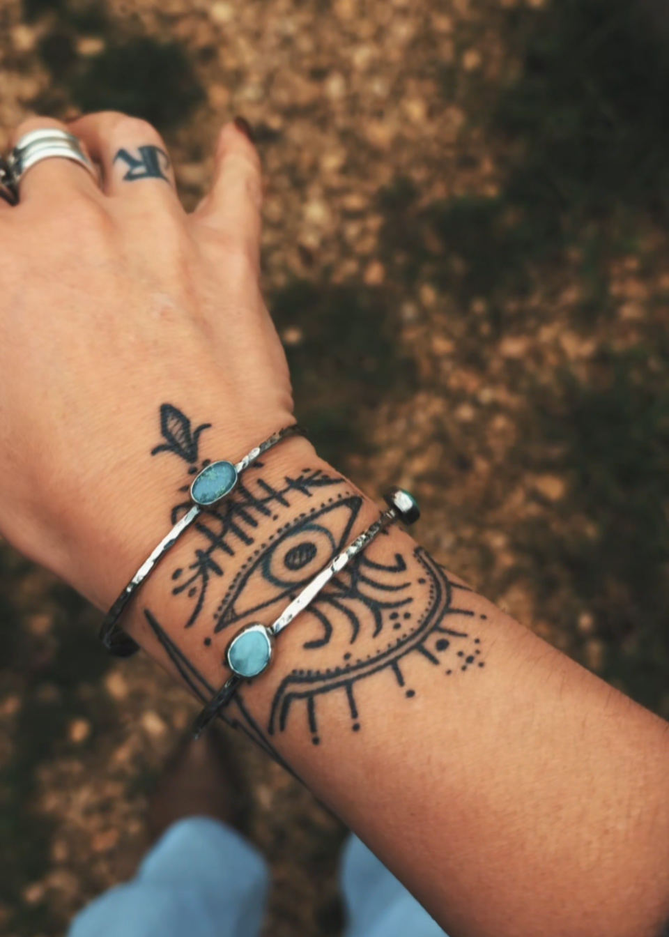 Skinny Orbital Bangles (all Turquoise)