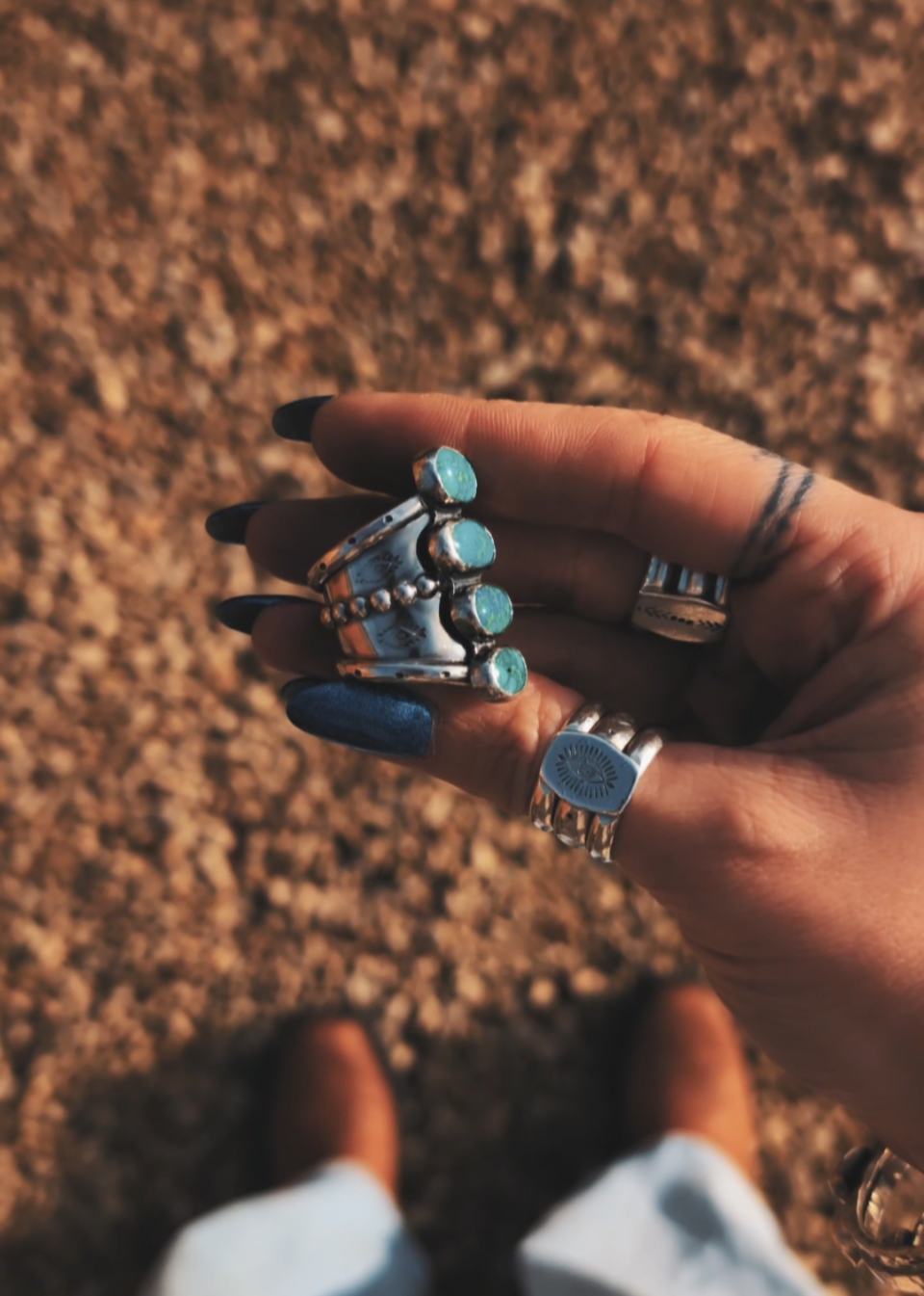 Turquoise Totem Ring (UK size P)