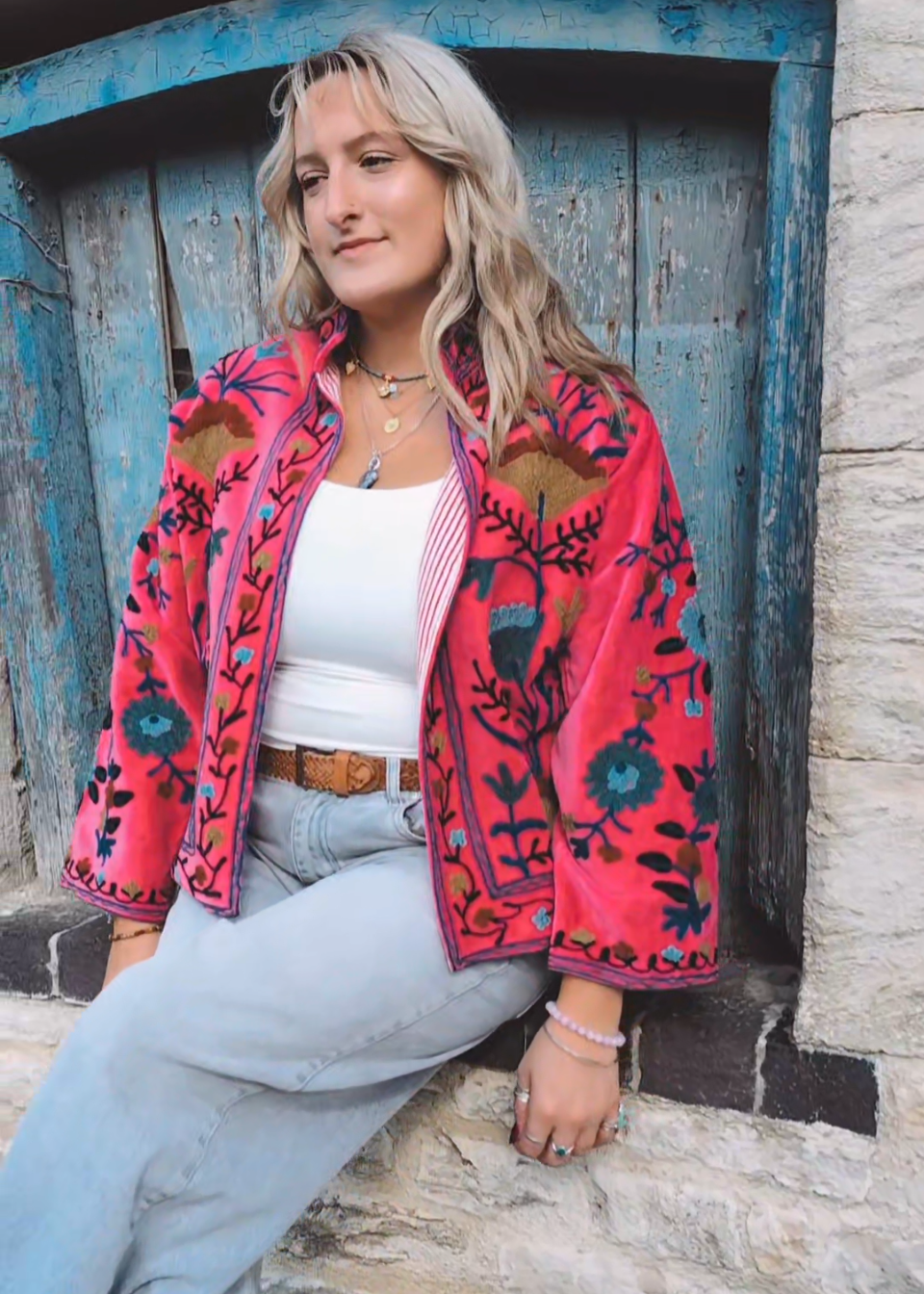 Gloria Jacket - Pink Velvet