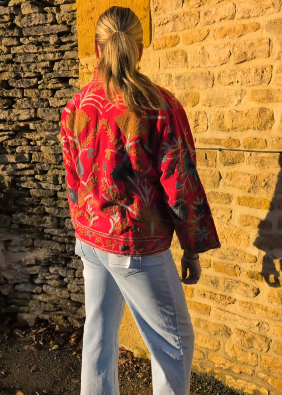 Gloria Velvet Jacket - Red