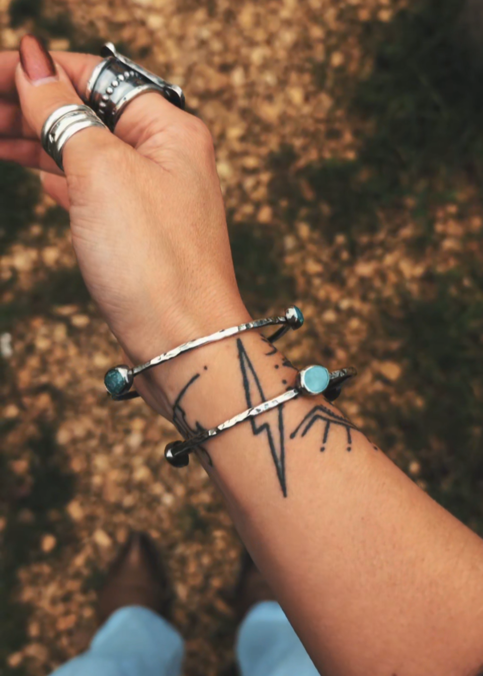 Skinny Orbital Bangles (all Turquoise)