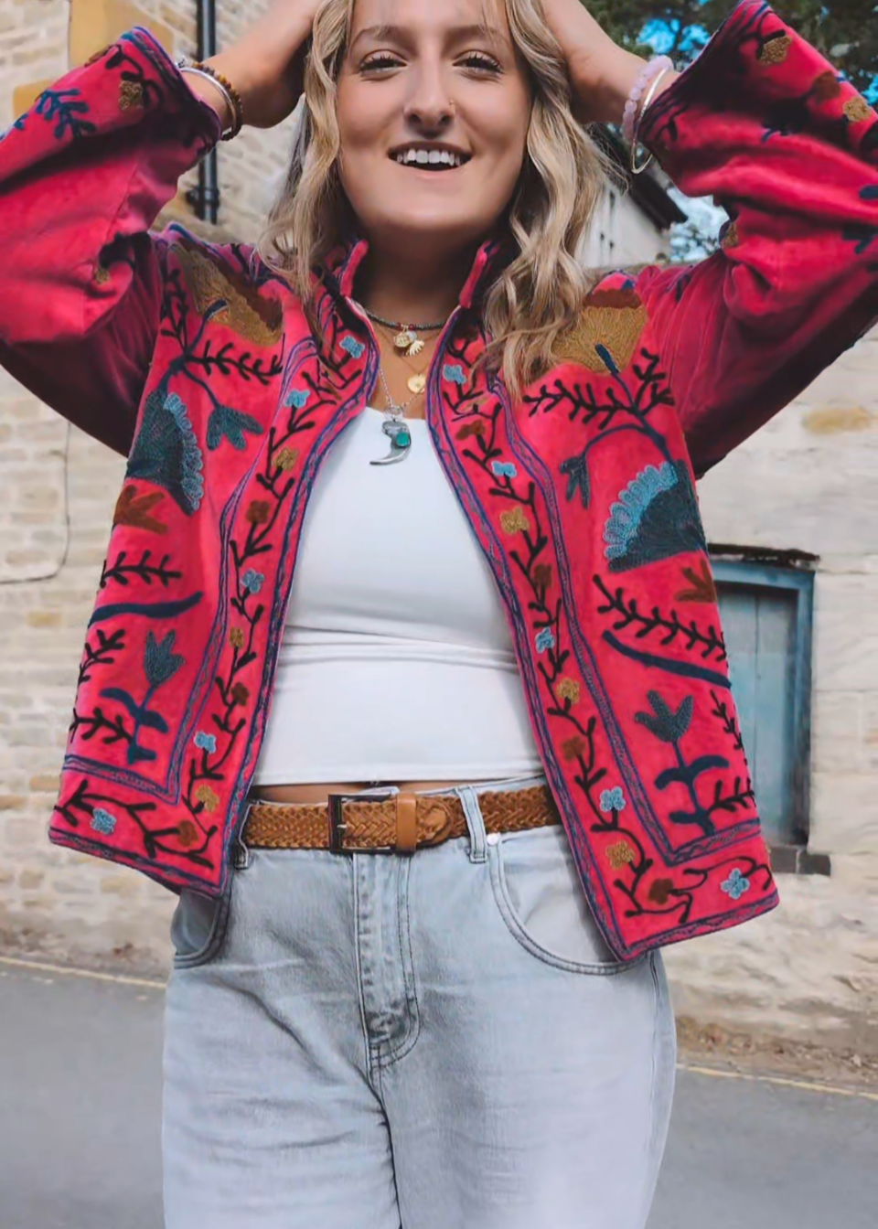 Gloria Jacket - Pink Velvet