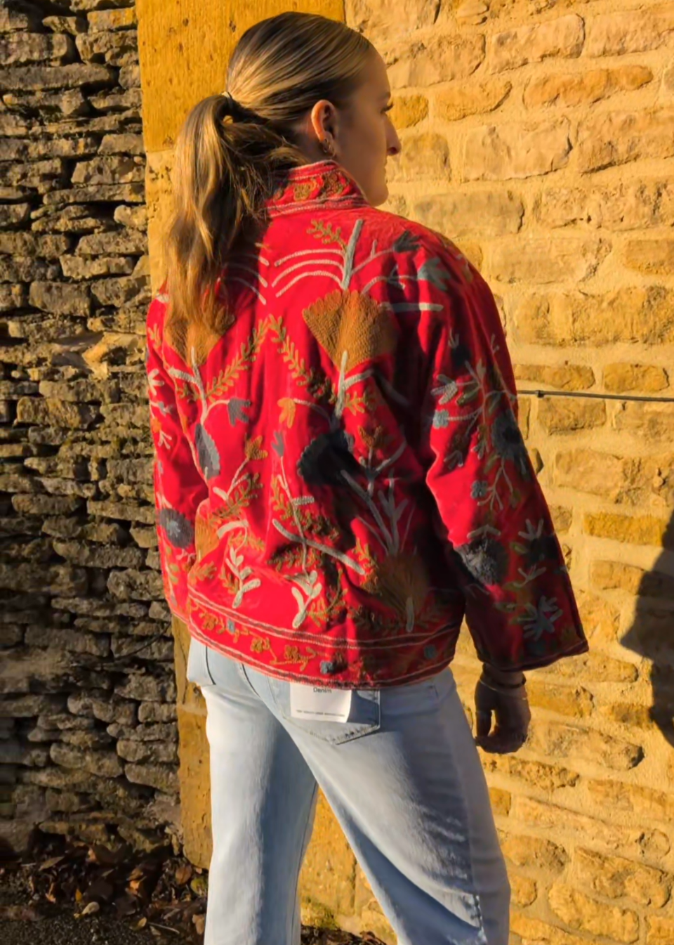 Gloria Velvet Jacket - Red