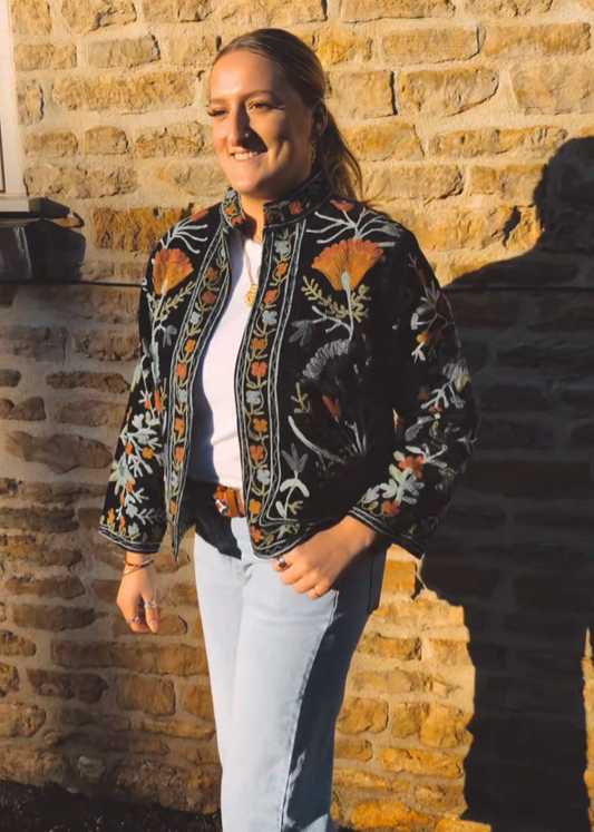 Gloria Velvet Jacket - Black